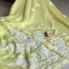 Mahtab II ~ Hand Embroidered Lucknow Chikan Georgette saree