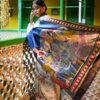 Vaikuntam ~ Hand batik painting on premium Katan silk saree