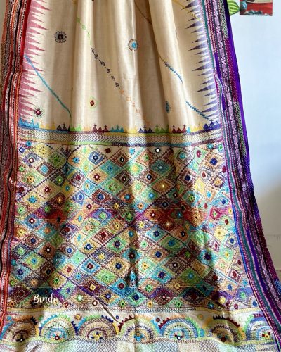 THE ETERNAL TRUTH I – LAMBANI EMBROIDERY ON VIDARBHA TUSSAR SAREE