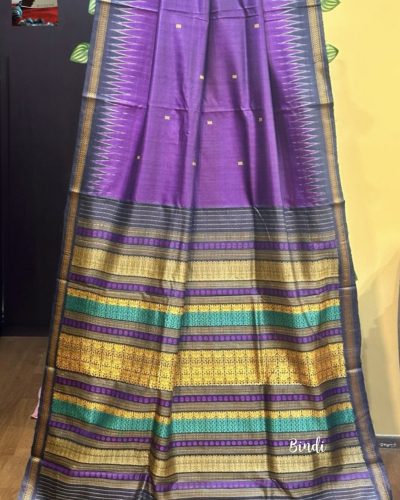 Garima - Handwoven Handspun Gopalpur tussar Jaala palla Saree
