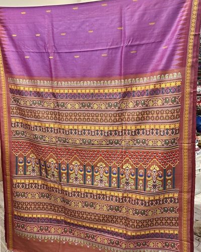 Mughal Garden - Handwoven Handspun fine Gopalpur Tussar Jaala Palla saree
