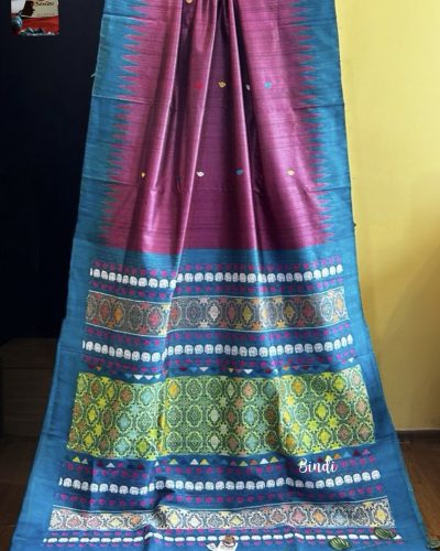 Garima - Handwoven Handspun Gopalpur tussar Jaala palla Saree