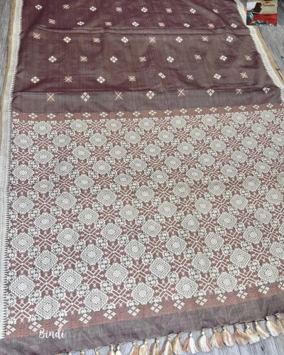 BHAIRAVI ~ Handwoven Dyed Tussar Silk Saree from Sualkuchi Assam