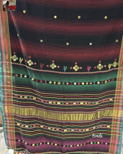 AAINA I – HANDCRAFTED PURE BHUJODI KALA COTTON SAREE