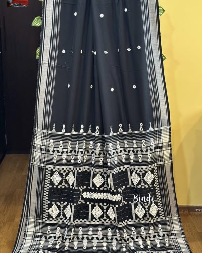 AAINA II – HANDCRAFTED PURE BHUJODI KALA COTTON SAREE