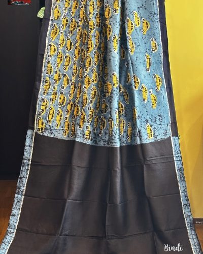 PILITAXI (Blue) – HAND BATIK PAINTING ON PREMIUM KATAN SILK