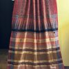 Earthy hues - Ajrakh Printed Bhujodi Tussar Saree