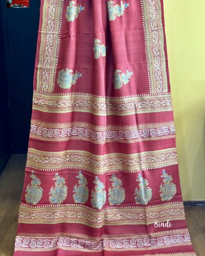 PAKIZAH – HAND BLOCK PRINTED PREMIUM TUSSAR SAREE