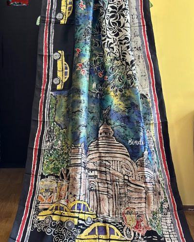 KOLKATA – HAND BATIK PAINTING ON PREMIUM KATAN SILK