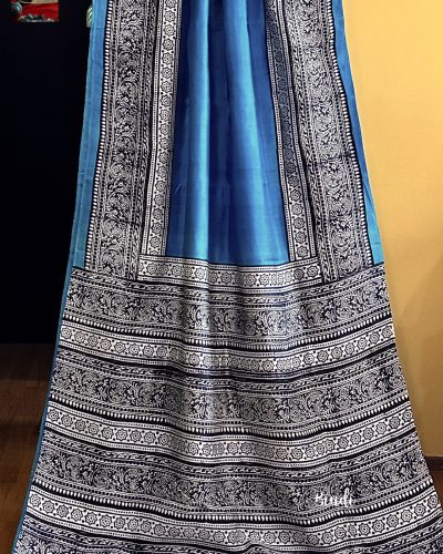 Charu - Hand block printed pure katan silk