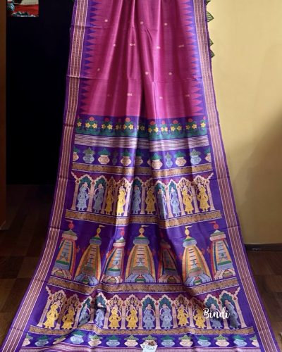 SHREEKHETRA I – HANDWOVEN HANDSPUN GOPALPUR TUSSAR JALA PALLA SAREE