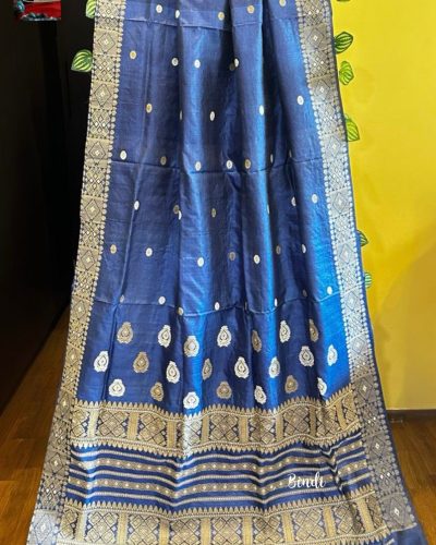 Aindri - Handwoven Dyed Tussar Saree from Assam