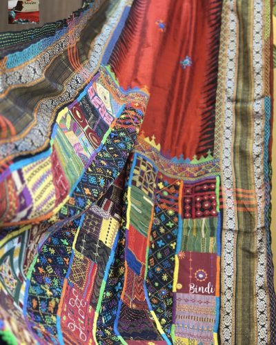 LAMBI JUDAI  ~ LAMBANI HAND EMBROIDERY ON Pure Raw Silk